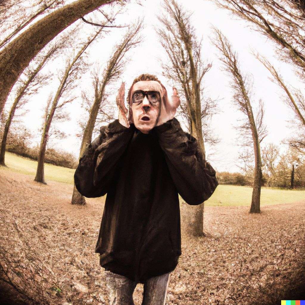 a representation of anxiety, photograph taken with a fisheye lens, 10mm